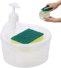 Kitchen Sink Liquid soap Bar Dispenser with Pump And Cleaning Sponge