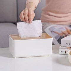 Facial Tissue Storage Box Wooden & Polypropylene