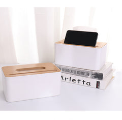 Facial Tissue Storage Box Wooden & Polypropylene