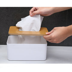 Facial Tissue Storage Box Wooden & Polypropylene