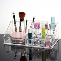 StorageMart 16 Grid Acrylic Lipstick Holder Stand Organizer Cosmetic Organizer, 8.5 X 6.5 X 3.2 Inch, Transparent - StorageMart