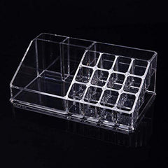 StorageMart 16 Grid Acrylic Lipstick Holder Stand Organizer Cosmetic Organizer, 8.5 X 6.5 X 3.2 Inch, Transparent - StorageMart