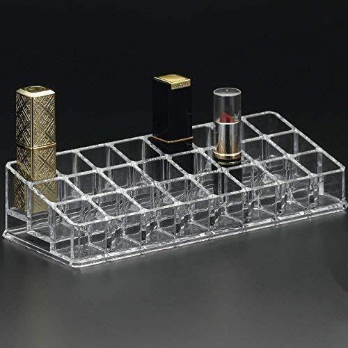 StorageMart 24 Grid Clear Acrylic Lipstick, Cosmetic Organizer, 22 X 9 X 5 CM, Transparent - StorageMart