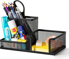 StorageMart 3 Compartment Metal Mesh Desk Organizer - StorageMart