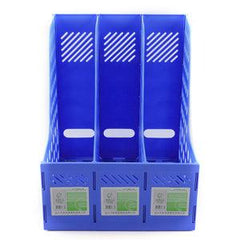 StorageMart 3 Compartment Plastic Apple Shape File Paper Magazine Rack Holder, 31.3 X 23.5 X 26.6 cm, Blue - StorageMart