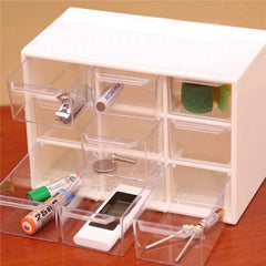 StorageMart 9 Grid Mini Plastic Multipurpose Drawer Storage Box, 18 x 12 x 9.5 cm, White, Rectangular - StorageMart