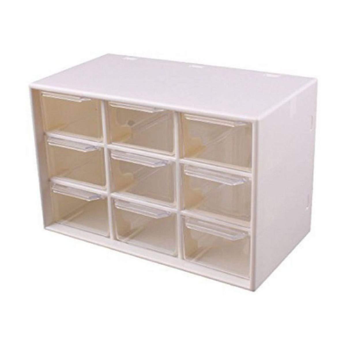 StorageMart 9 Grid Mini Plastic Multipurpose Drawer Storage Box, 18 x 12 x 9.5 cm, White, Rectangular - StorageMart