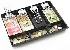 StorageMart ABS Cash Drawer, 4 Cash and 3 Coin Compartment, Cashier Storage Safe Box | 32.2 X 3.5 X 24.5 cm | Black - StorageMart