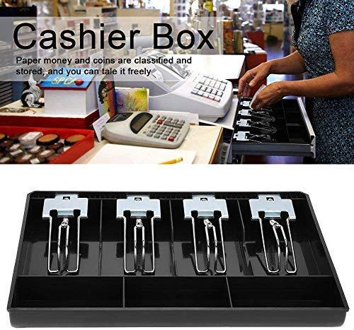 StorageMart ABS Cash Drawer, 4 Cash and 3 Coin Compartment, Cashier Storage Safe Box | 32.2 X 3.5 X 24.5 cm | Black - StorageMart