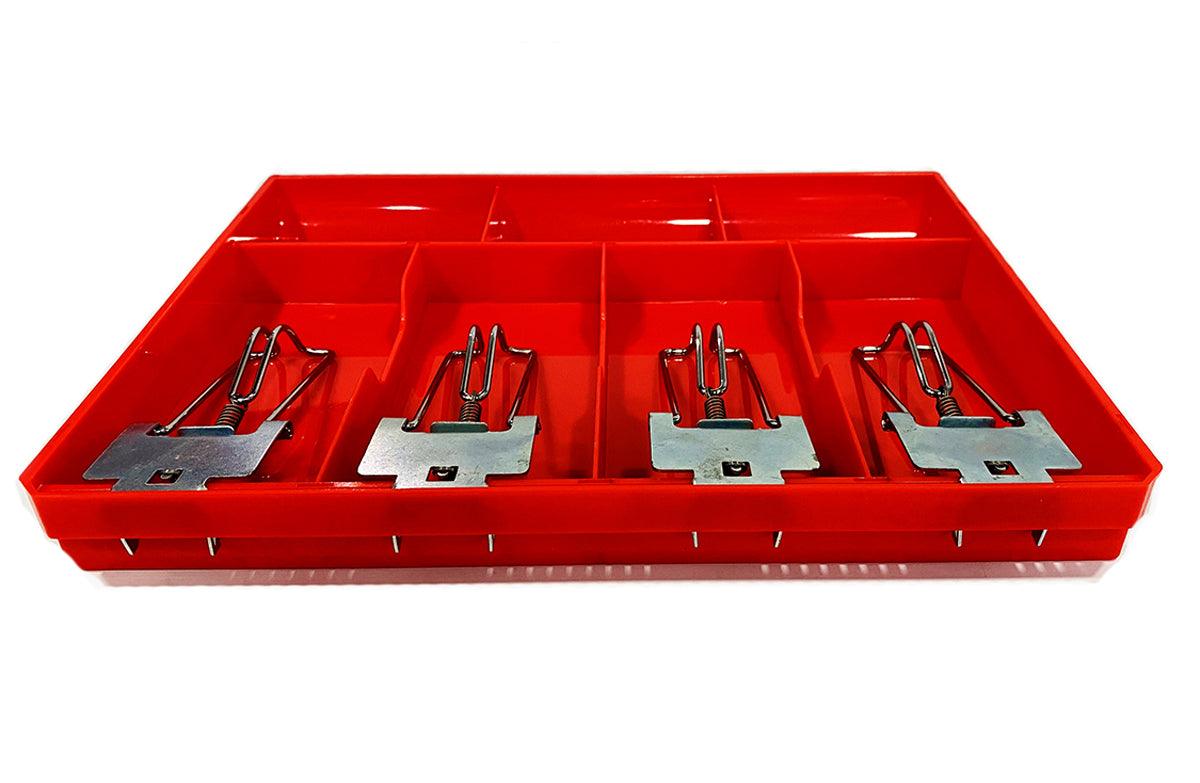 StorageMart ABS Plastic Cash Drawer, 4 Cash and 3 Coin Organizer for Supermarket | Metal Clip | 7 Slot, 32.2 X 3.5 X 24.5 CM, Red - StorageMart