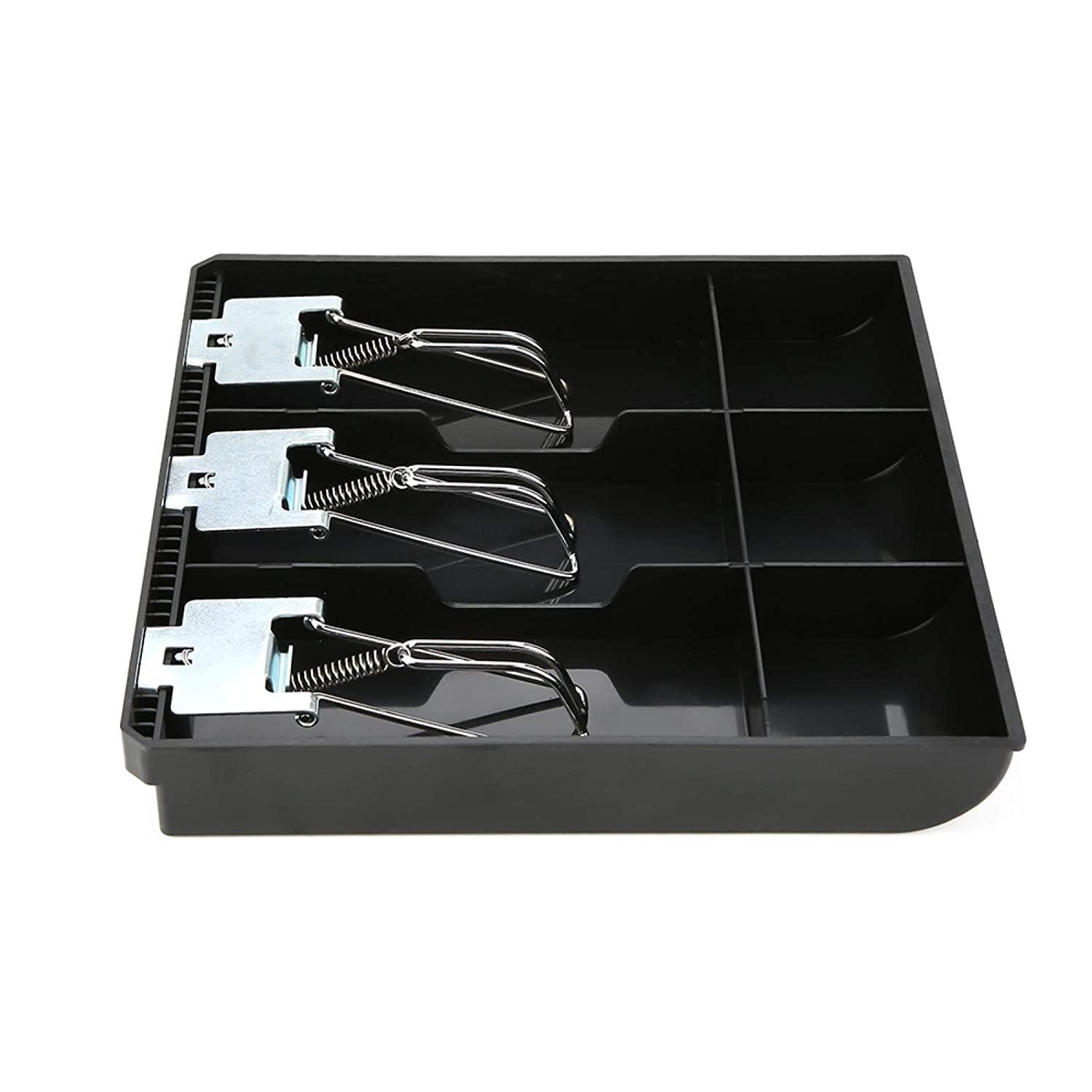 StorageMart Cash Drawer Register Insert Tray 3 Bills 3 Coins Money Storage Box | 9.6 x 9.6 x 1.4 inch | Black - StorageMart