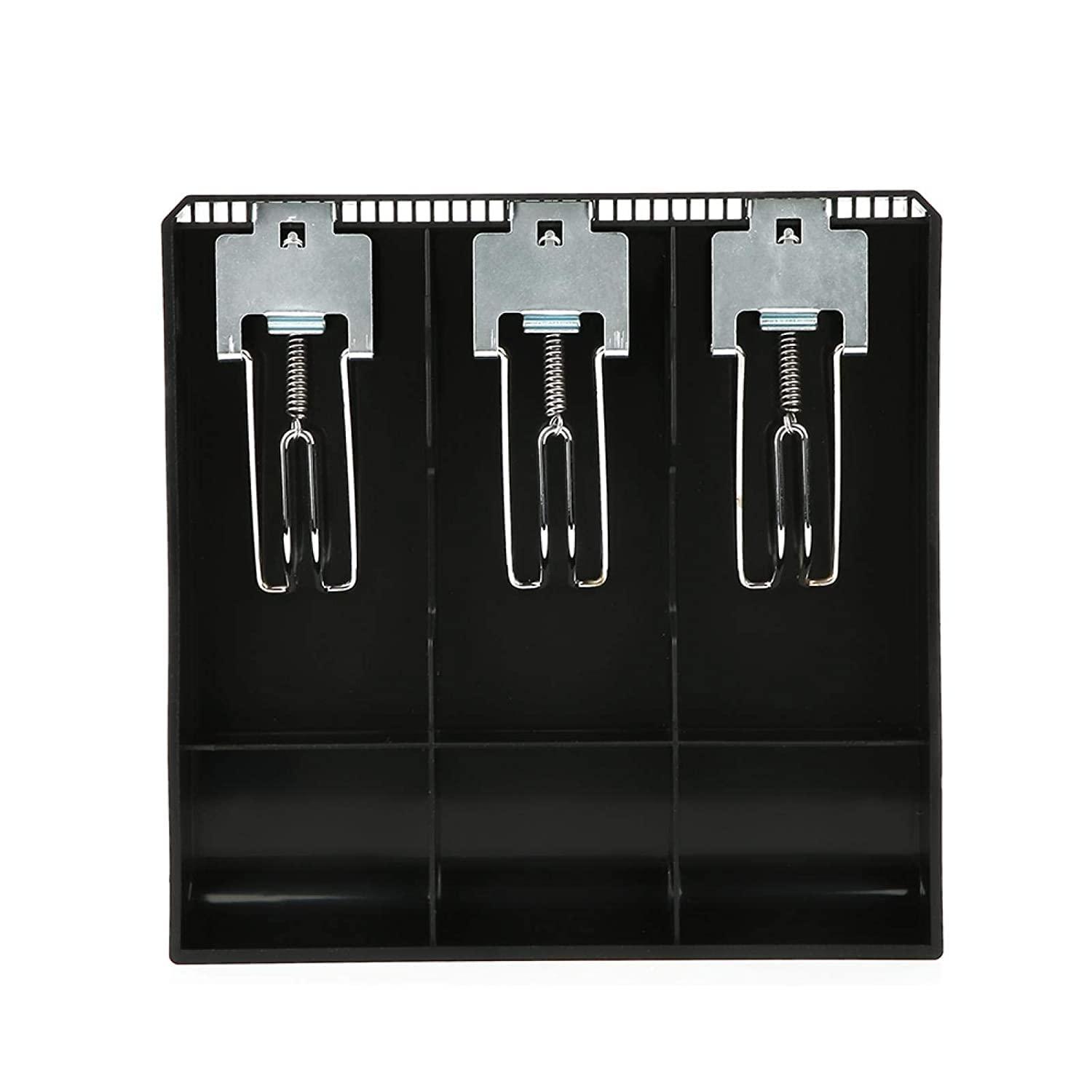 StorageMart Cash Drawer Register Insert Tray 3 Bills 3 Coins Money Storage Box | 9.6 x 9.6 x 1.4 inch | Black - StorageMart