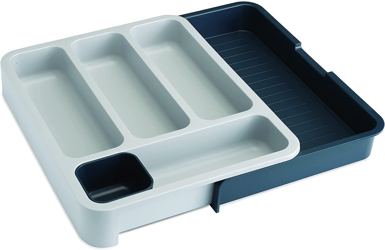 StorageMart Cutlery Storage Drawer Tray Spoon, Knife & Cutting Tool Organizer, 38 x 29 x 5.5 cm, White - StorageMart