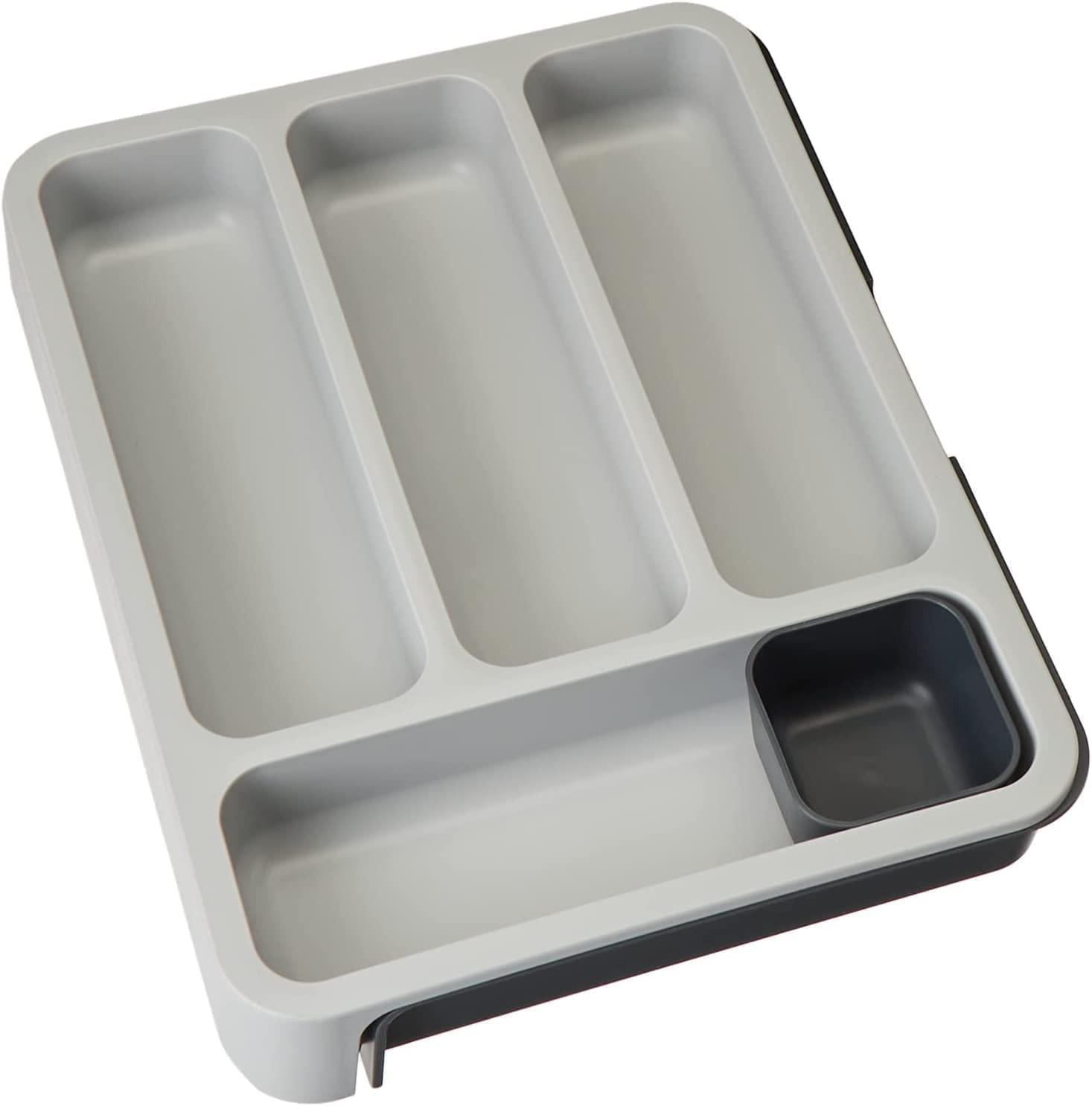 StorageMart Cutlery Storage Drawer Tray Spoon, Knife & Cutting Tool Organizer, 38 x 29 x 5.5 cm, White - StorageMart