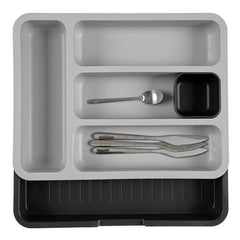 StorageMart Cutlery Storage Drawer Tray Spoon, Knife & Cutting Tool Organizer, 38 x 29 x 5.5 cm, White - StorageMart