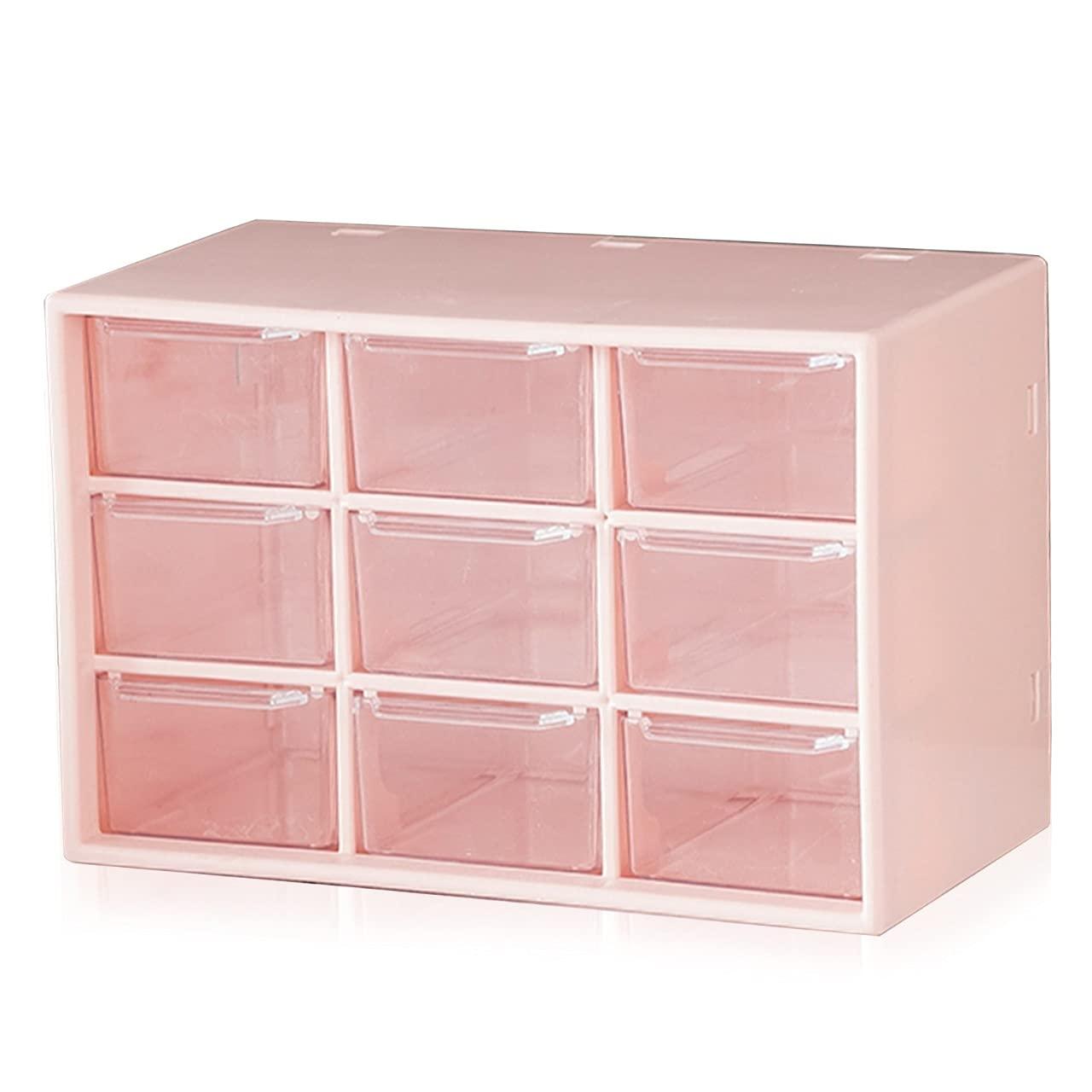 StorageMart Drawer Storage Box, Pink, 9 Grid, Rectangular, 4.72 x 7.08 x 3.93 inches - StorageMart