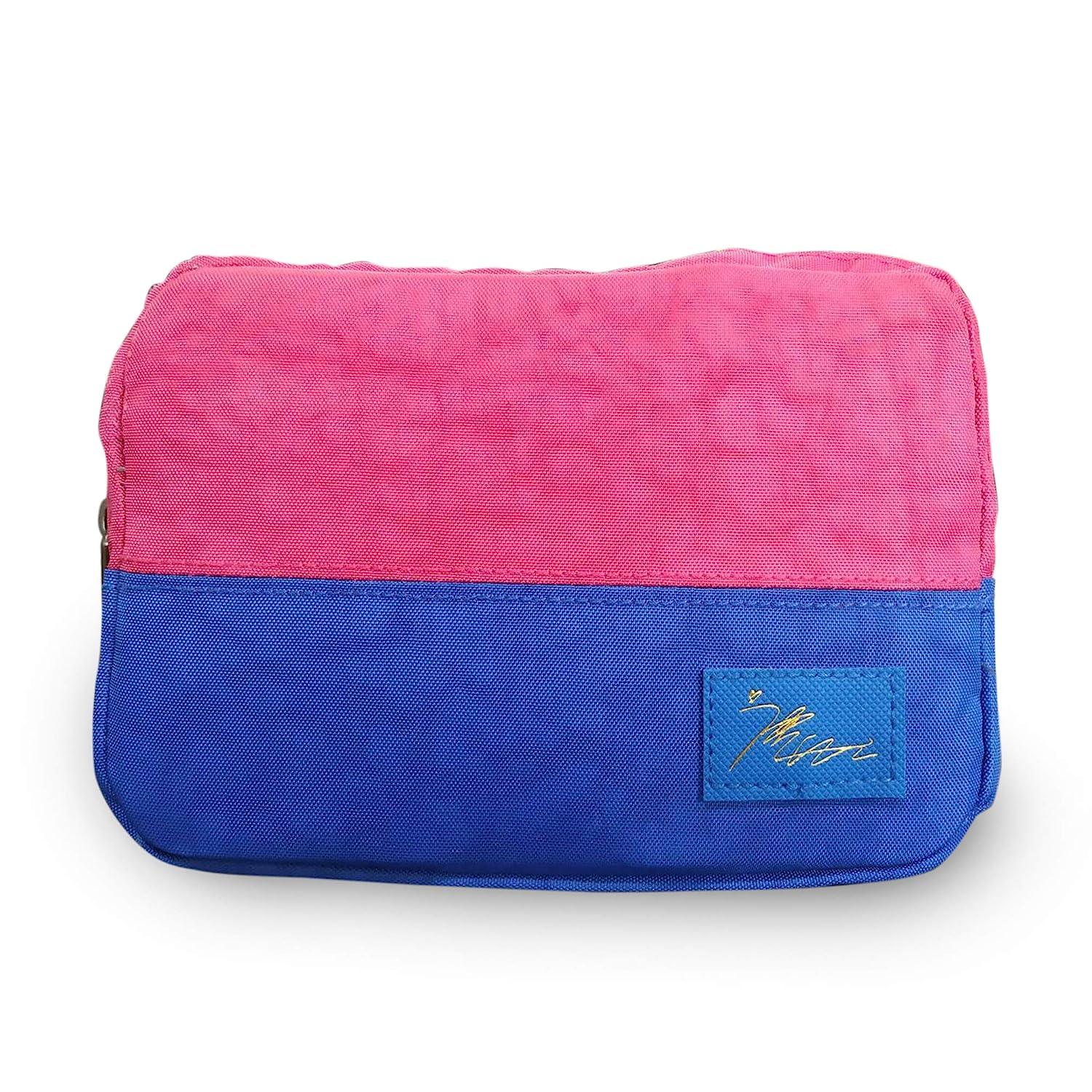 StorageMart Hanging Travel Cosmetics and Toiletry Pouch, First-Aid Pouch, 19 X 4 X 14 cm, Pink & Blue - StorageMart