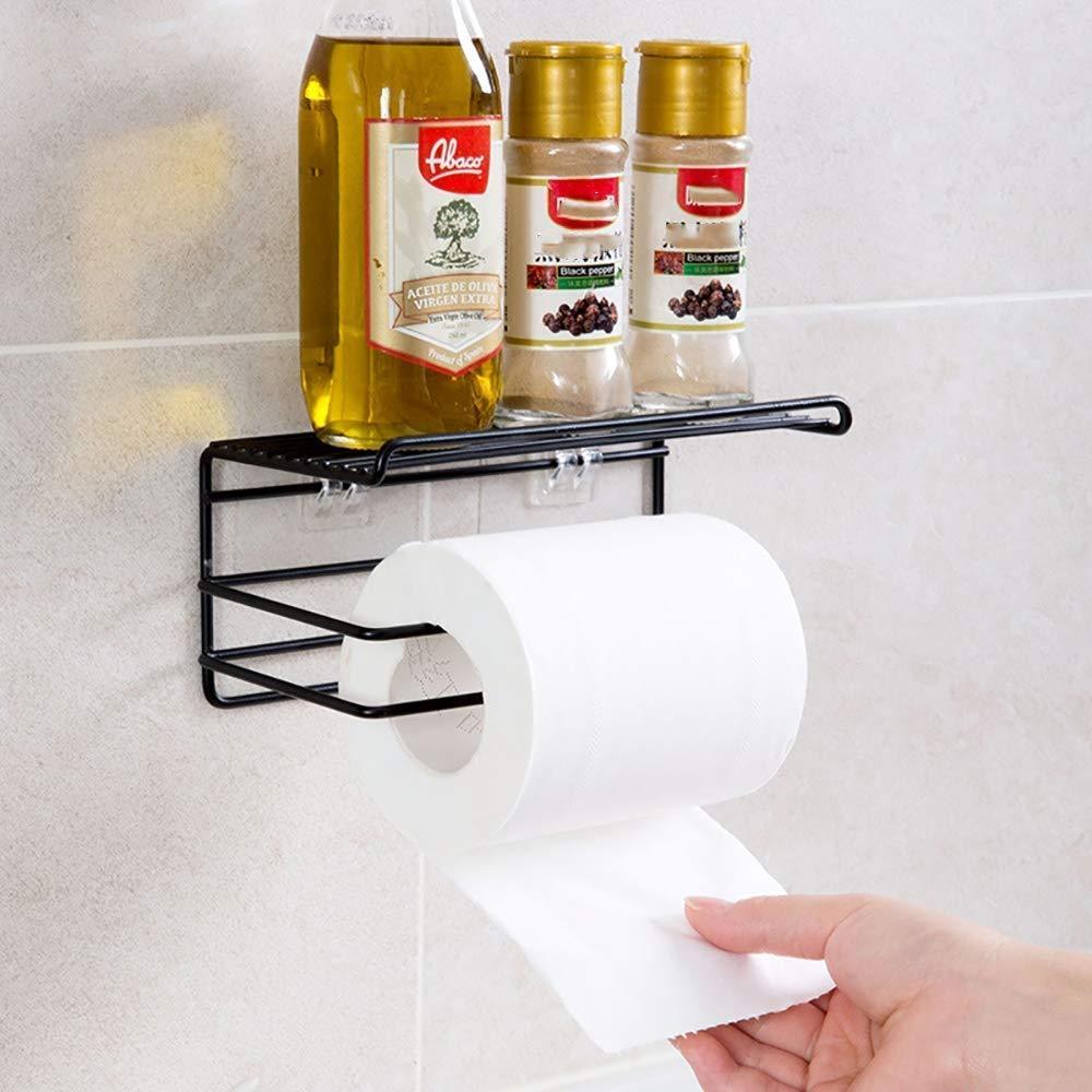 StorageMart Metal Kitchen Bathroom Napkin Towel Tissue Holder, 20 X 9 X 9 cm, Black - StorageMart