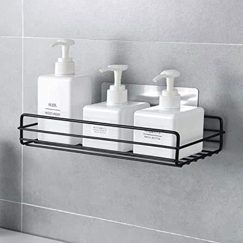 StorageMart Metal Wall Mounted Self Adhesive Bathroom Self Storage Shampoo, Conditioner Holder, 27 X 5 X 11 cm, Black , Set of 1 - StorageMart