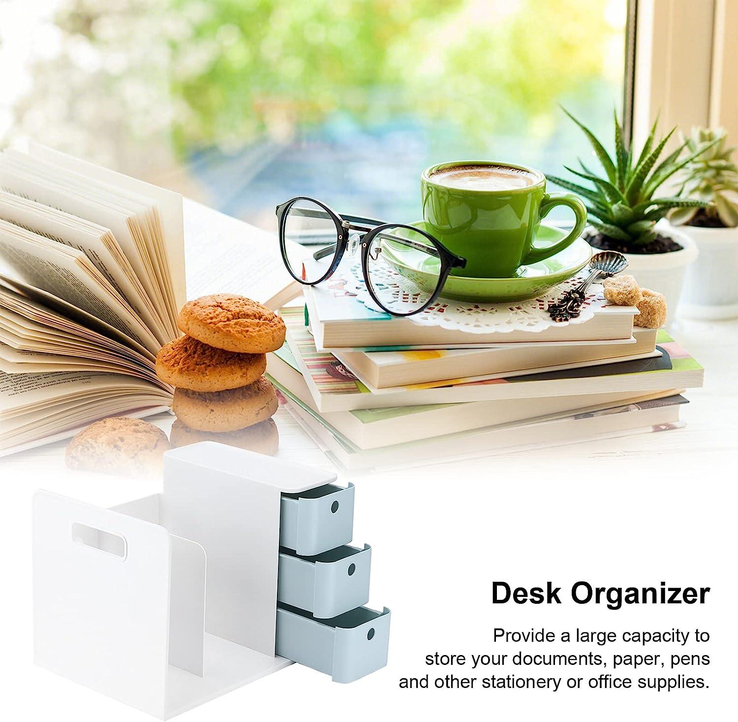 StorageMart Multifunctional Book Storage Shelf Office Drawer File Rack Creative Bookshelf | 28.5 x 21 x 18.5 Cm | Plastic - StorageMart