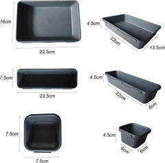 StorageMart plastic Interlocking Cutlery Drawer Desk Organizer (Dark Grey) - Set of 22 - StorageMart