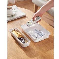 StorageMart plastic Interlocking Cutlery Drawer Desk Organizer (Dark White) - Set of 24 - StorageMart