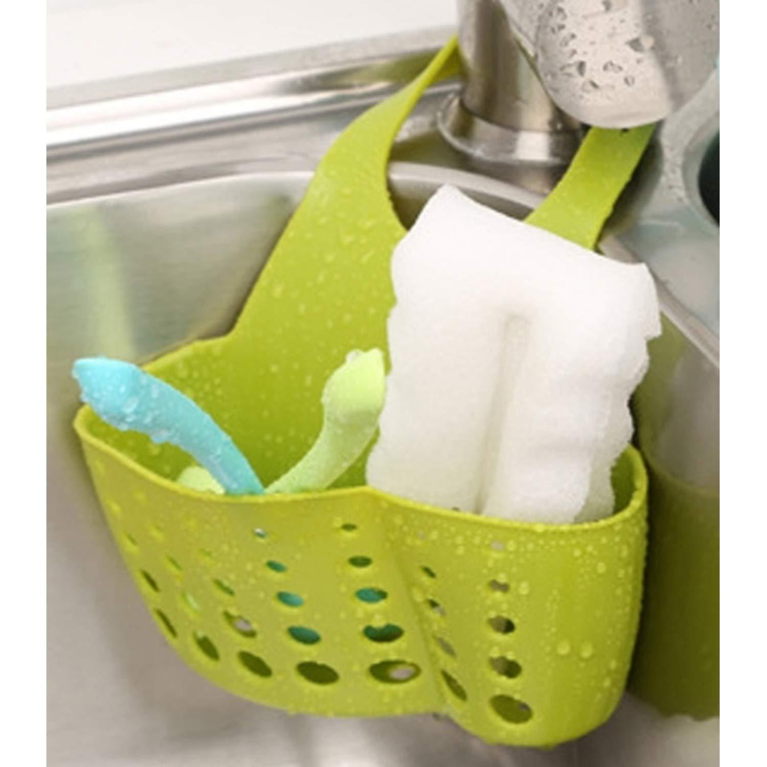 StorageMart Silicone Kitchen Sink Sponge Storage Hanging Basket, 20 x 4.5 x 12 cm, Multi-Color - StorageMart