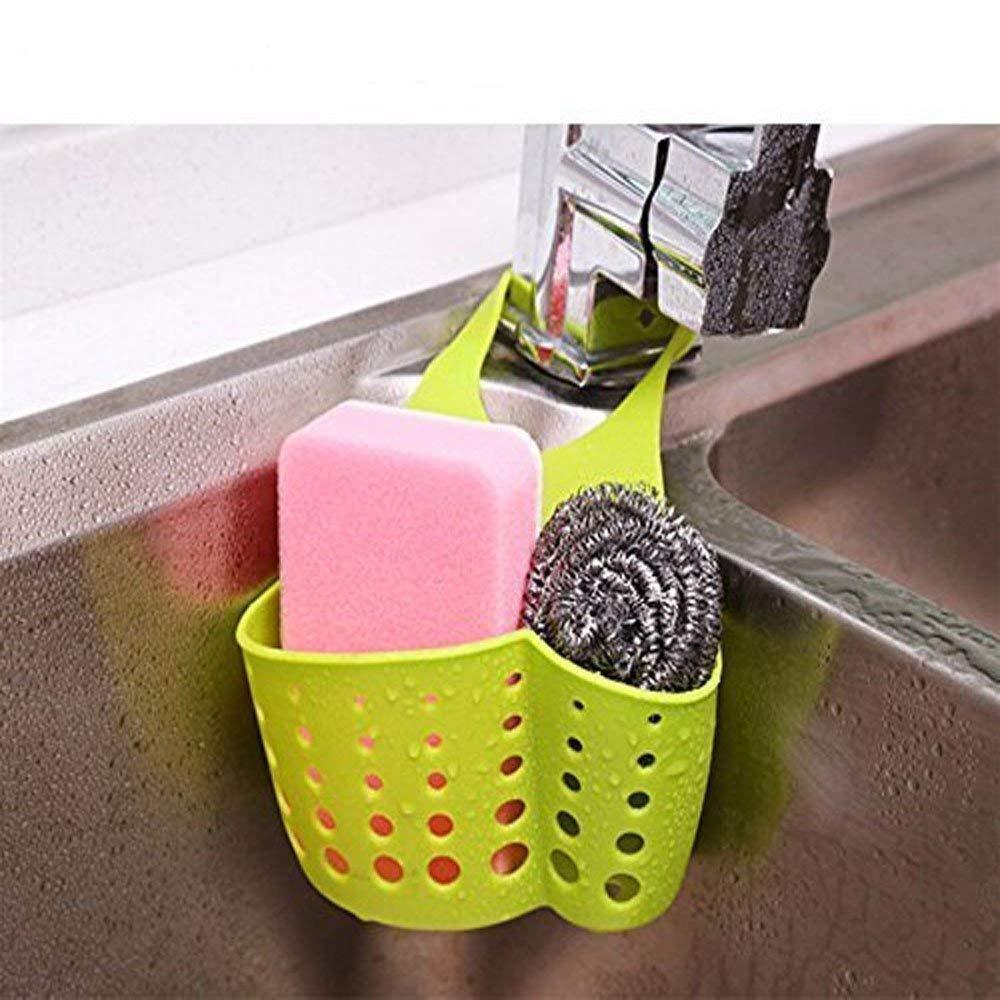 StorageMart Silicone Kitchen Sink Sponge Storage Hanging Basket, 20 x 4.5 x 12 cm, Multi-Color - StorageMart