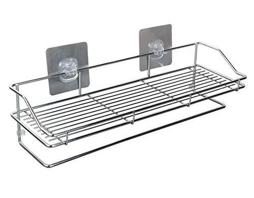 StorageMart Stainless Steel 1 Layer Kitchen Bathroom Shelves with Napkin Holder, 40.2 X 11.5 X 15 cm, Silver - StorageMart