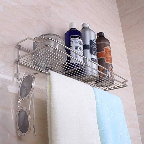 StorageMart Stainless Steel 1 Layer Kitchen Bathroom Shelves with Napkin Holder, 40.2 X 11.5 X 15 cm, Silver - StorageMart