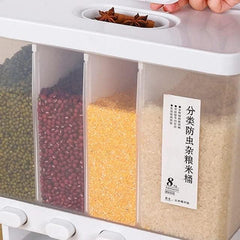 StorageMart Wall-Mounted Dry Food Storage Grains , Kitchen Storage Container | 30 x 14.5 x 31.5 Cm |White |Plastic - StorageMart